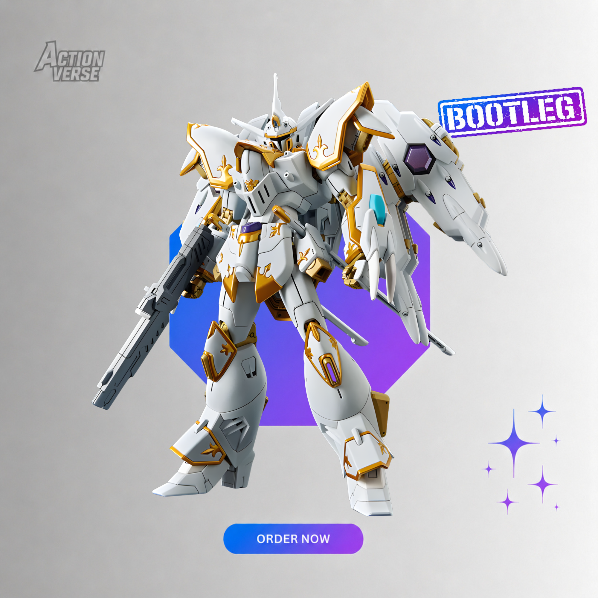 HG Black Squad Calre Gundam with Special Stand (Bootleg) - Image 2